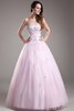 Duchesse-Linie Organza Perlenbesetztes Quinceanera Kleid aus Tüll ohne Träger - 1