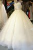 Abito da Sposa Cerniera con Perline con Applique Ball Gown in Organza A Terra - 1