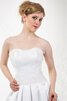 Robe de mariée plissé naturel manche nulle fermeutre eclair de col en cœur - 3