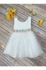 Robe de cortège enfant plissé textile en tulle de lotus avec sans manches ligne a - 2