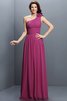 Robe demoiselle d'honneur longue en chiffon au drapée jusqu'au sol fermeutre eclair - 5