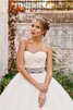 Abito da Sposa Naturale con Criss-cross con Fiocco Cuore Ball Gown Coda A Strascico Cappella - 2