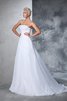 Abito da Sposa Classico Lusso Senza Maniche Lunghi con Applique - 5