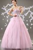 Perlenbesetztes A Linie Quinceanera Kleid aus Tüll - 4