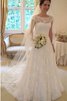 Abito da Sposa Principessa Tondo in pizzo A-Line Ball Gown con Nastro - 4