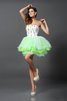 Organza A Linie Formelles Mini Cocktailkleid mit Rüschen - 1