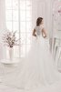 Robe de mariée festonné naturel ligne a en tulle avec décoration dentelle - 4