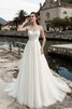 Abito da Sposa A-Line A Terra medievale Formale E Informale in Pizzo con Piega - 1