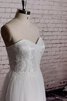 Abito da Sposa Cuore Senza Maniche Naturale in Tulle con Piega in pizzo - 3