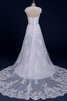 Robe de mariée distinguee fermeutre eclair en dentelle de traîne courte manche nulle - 2