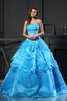 Perlenbesetztes Duchesse-Linie Herz-Ausschnitt Sittsames Bodenlanges Quinceanera Kleid - 1