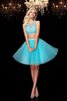 A Linie Schaufel-Ausschnitt Prinzessin Empire Taille Mini Abiballkleid - 3