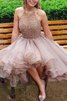 Normale Taille Tolle Prinzessin Kurzes Abiballkleid mit Nackenband - 1