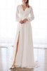 Abito da sposa a-line a terra semplice attraente in chiffon con maniche lunghe - 1