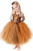 Abito da Cerimonia Bambini con Fiore Senza Maniche Ball Gown Largo Bretelle Conotta - 1