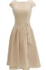 Robe demoiselle d'honneur plissé naturel avec gradins en chiffon a-ligne - 12