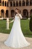 Abito da Sposa Cuore in Chiffon con Maniche Lunghe con Increspature Con Giacca Cerniera - 1