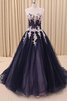 Abito Quinceanera Ball Gown in Paillette A Terra con Increspature in Organza Cuore - 1