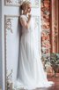 Robe de mariée sage appliques avec manche épeules enveloppants avec manche courte avec perle - 4