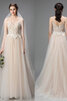 Tüll Ärmelloses Schlussverkauf Romantisches Brautkleid mit Blume - 3