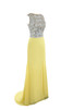 Vestido de Noche de Corte Recto en Gasa de Cristal de de Colores con Alto cubierto - 4