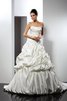 Ärmelloses Empire Taille Vintage Brautkleid aus Satin mit Rücken Schnürung - 1