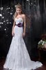 Etui Herz-Ausschnitt sexy bodenlanges Brautkleid mit Rücken Schnürung mit Blume - 1