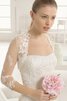 Sweep train keine Taille bodenlanges romantisches konservatives Brautkleid mit Bordüre - 3