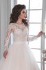 Abito da Sposa con Nastro A-Line sogno in Pizzo Elegante con Bottone - 2