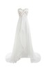 Robe de mariée naturel elégant manche nulle branle satin tissé extensible - 1