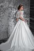 Abito da Sposa con Mezze Maniche Vintage Fuori dalla spalla in Pizzo Elegante con Piega - 2