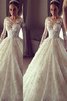 Abito da Sposa Tondo in Pizzo con Maniche Lunghe Ball Gown Medievale - 1