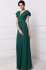 Robe demoiselle d'honneur plissé longue en chiffon avec fronce en forme - 9