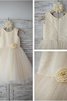 Robe de cortège enfant naturel col u profond jusqu'au sol fermeutre eclair en tulle - 1