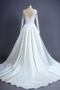 Abito da Sposa con Increspature in Raso conservatore A-Line Elegante in Pizzo - 4