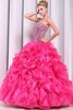 Abito Quinceanera Ball Gown Senza Maniche Naturale con Perline Moderno senza strap - 4