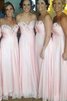 A-Line Prinzessin Ärmellos Bodenlanges Brautjungfernkleid mit Herz-Ausschnitt - 1