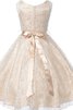 Robe de cortège enfant naturel avec cristal manche nulle fermeutre eclair ligne a - 3