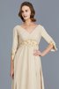 Abito mamma sposa a-line v-scollo con increspature a terra in chiffon abbagliante - 7