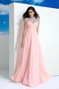 Robe de bal longue avec perle avec chiffon jusqu'au sol avec sans manches - 4