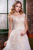 Abito da Sposa Senza Maniche in Tulle A Terra Tondo con Applique A-Line - 3