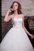 Robe de mariée plissage encolure ronde manche nulle ligne a en satin - 2