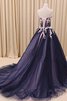 Abito Quinceanera Ball Gown in Paillette A Terra con Increspature in Organza Cuore - 2