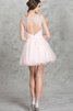 Robe de graduation courte chic en tulle col u profond avec perle - 2