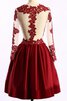 Robe demoiselle d'honneur bref trou de serrure en satin en chute appliques - 2