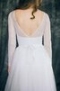 A-Linie Tüll romantisches konservatives Brautkleid mit Plissierungen mit Gürtel - 4