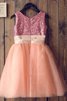 Robe de cortège enfant longue naturel textile en tulle de princesse avec zip - 2