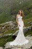 Robe de mariée simple romantique luxueux jusqu'au sol avec sans manches - 1