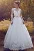 Langärmeliges Klassisches Duchesse-Linie Tüll Luxus Brautkleid - 1
