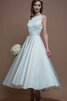 Abito da Sposa A-Line seducente in Raso Semplice Vintage Schiena Nuda - 1